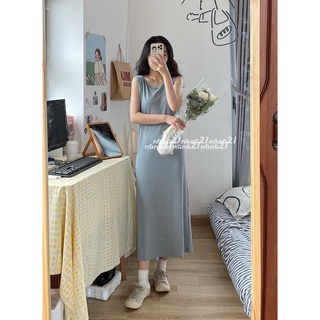 Váy ba lỗ thun tăm dáng dài