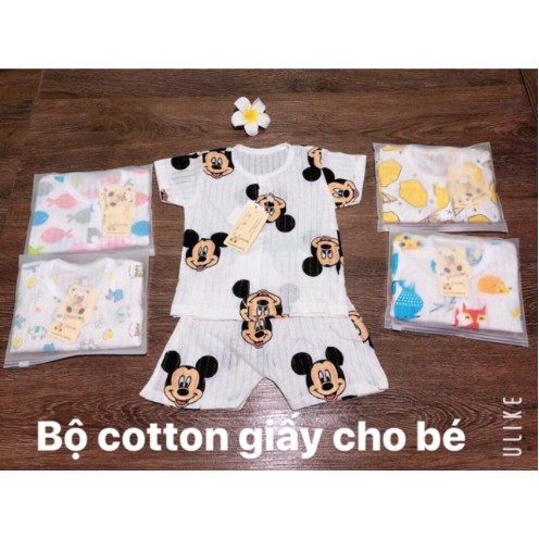 Bộ cộc cotton giấy Lee Lee Kids cho bé từ 0- 15 tháng