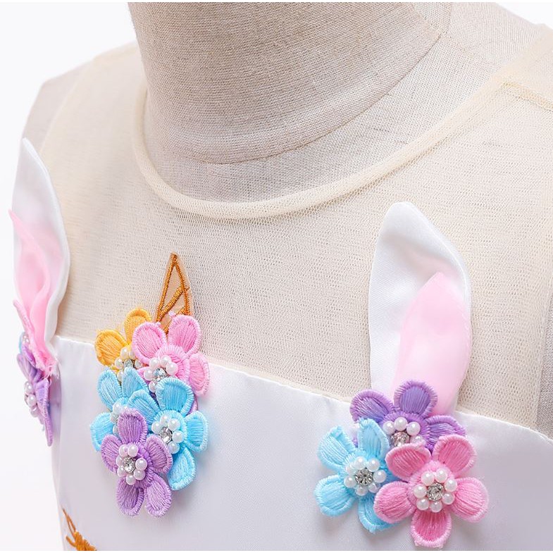 Đầm Công Chúa Pony Xịn Sò Màu Xanh - Hồng Cho Bé Gái