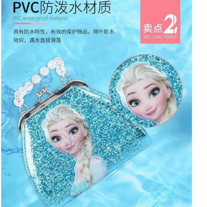 Túi Xách Elsa Cao Cấp Dáng Hộp Chính Hãng Disney Cho Bé Gái