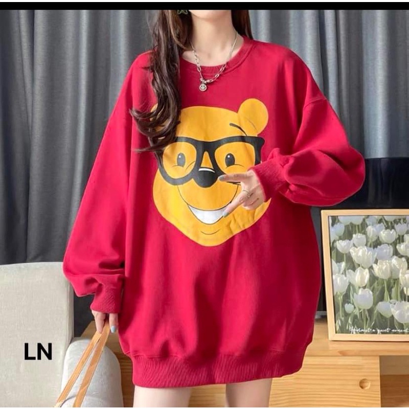 Áo nỉ Swt gấu vàng đeo kính TH6