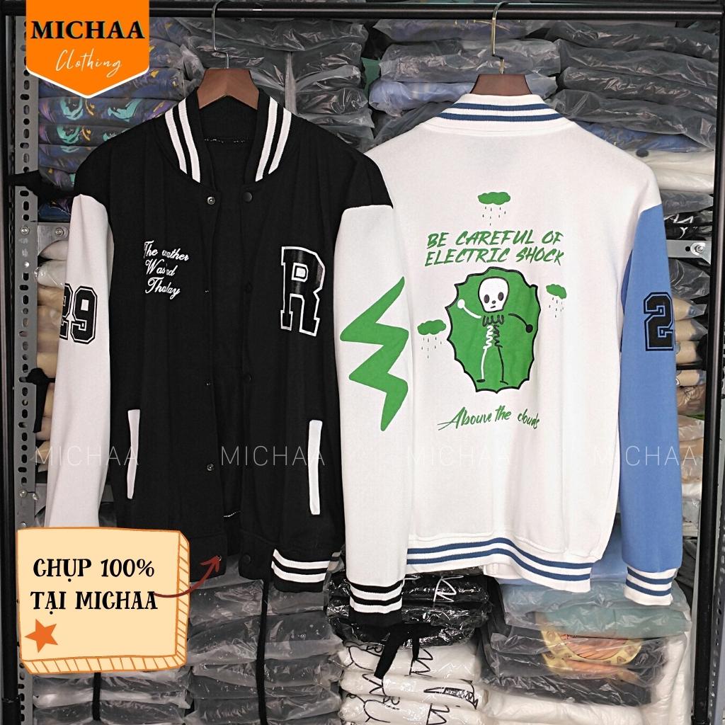 Áo Khoác Nỉ BE CAREFUL Nữ Form Bomber Ngắn Vải Nỉ Hình In Đẹp - MICHAA