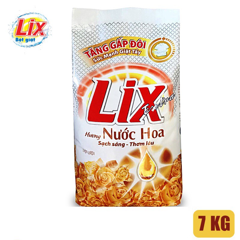 Bột giặt LIX Extra Hương Nước Hoa 7KG EH070 - Tẩy Sạch Vết Bẩn Mạnh Gấp 2 Lần