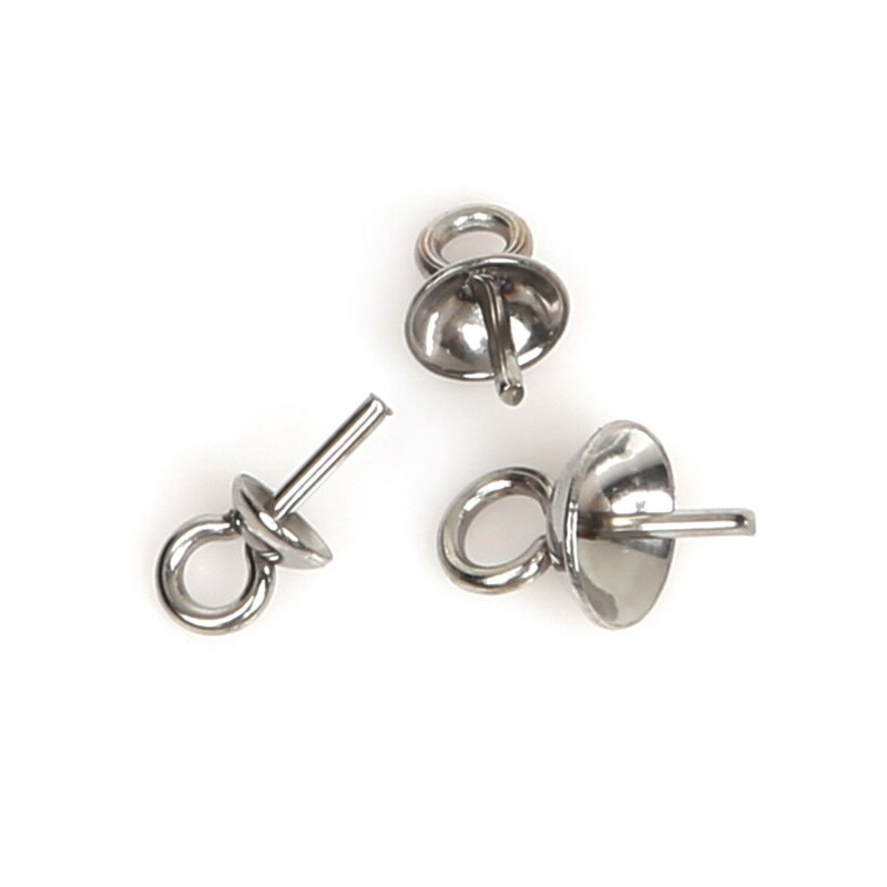 50 Ghim đính ngọc trai móc nối tròn bằng thép không gỉ 0.7x3x7mm - 0.7x5x8mm