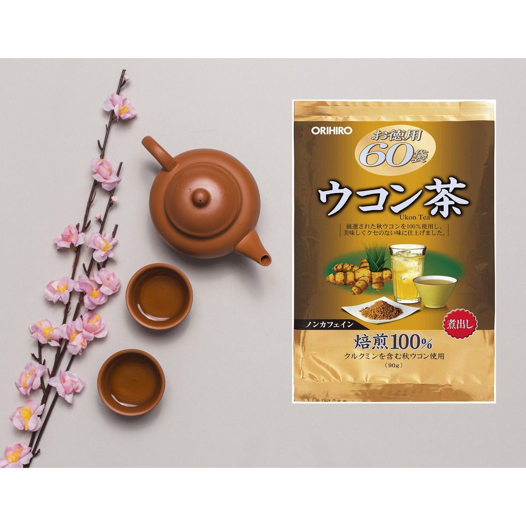 Trà nghệ Ukon Tea Orihiro 90g 60 gói thải độc gan, thanh lọc cơ thể, giảm đau dạ dày, đại tràng, giúp da trẻ đẹp