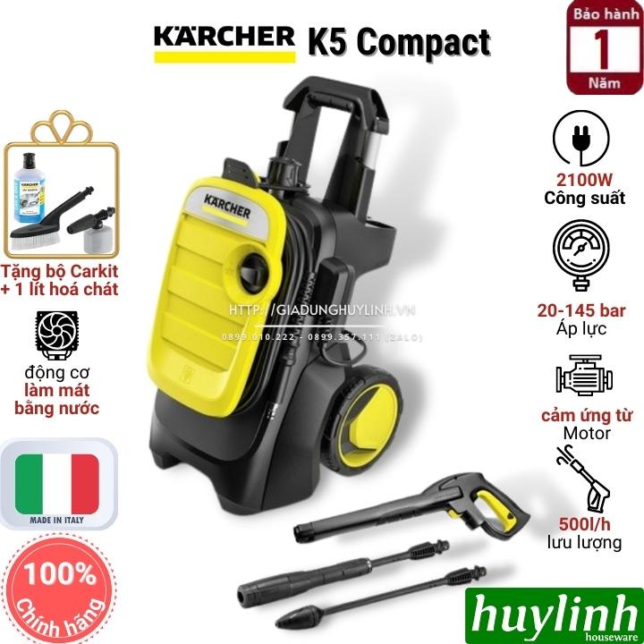 Máy xịt rửa xe Karcher K5 Compact EU - Tặng bộ Car Kit + Chai dung dịch 1 lít