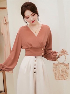 Sét áo crotop và quần nút size M L