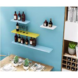 Kệ treo tường 3 thanh 40,50,60cm sâu 13cm gỗ MDF (đen, nâu, vàng, trắng)