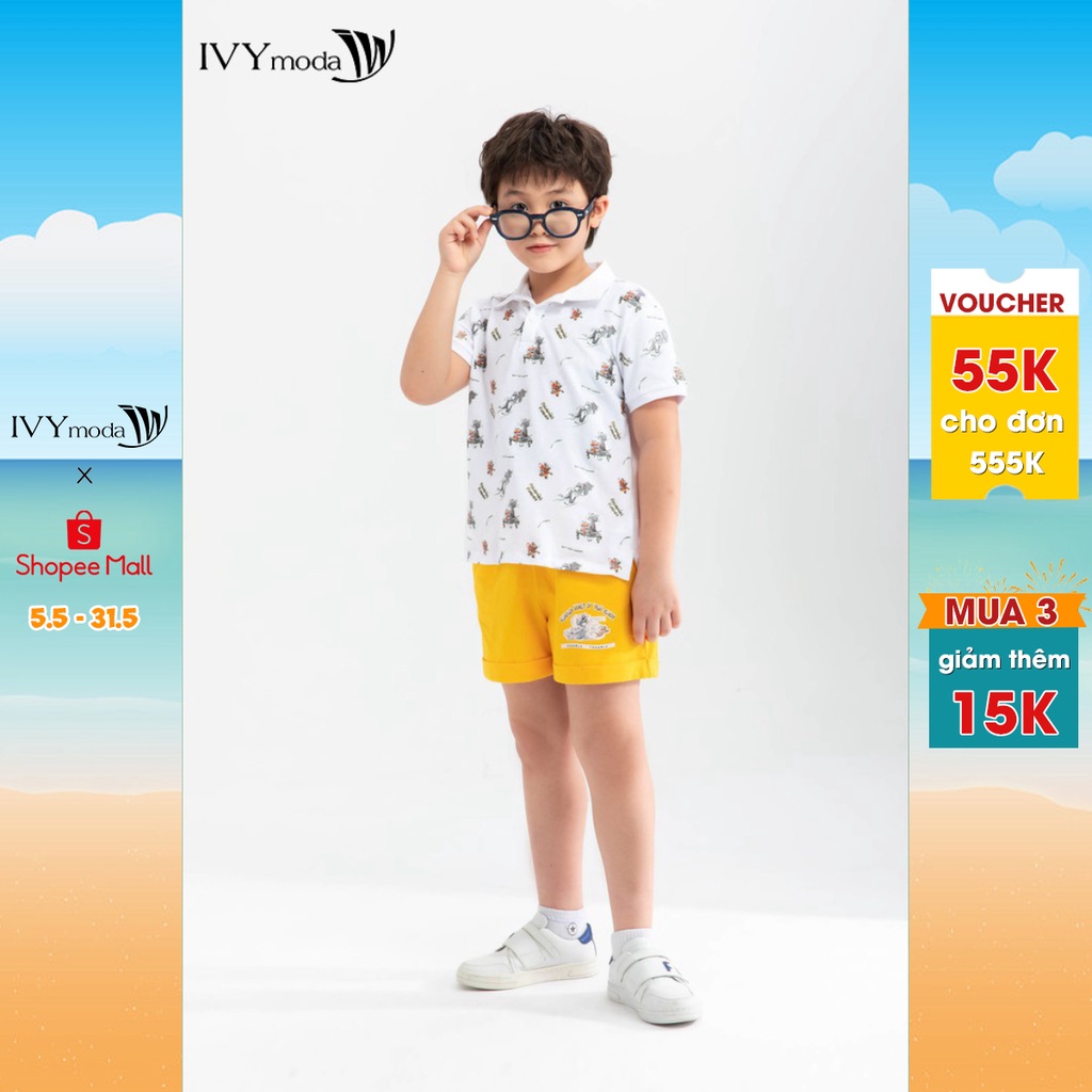 [NHẬP WABRTL5 GIẢM 10% TỐI ĐA 50K ĐH 250K ]Áo thun polo Tom&amp;Jerry bé trai IVY moda MS 57K1216