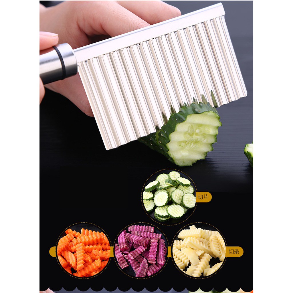Dao cắt sóng tạo hình cắt hoa quả, thạch rau câu Inox