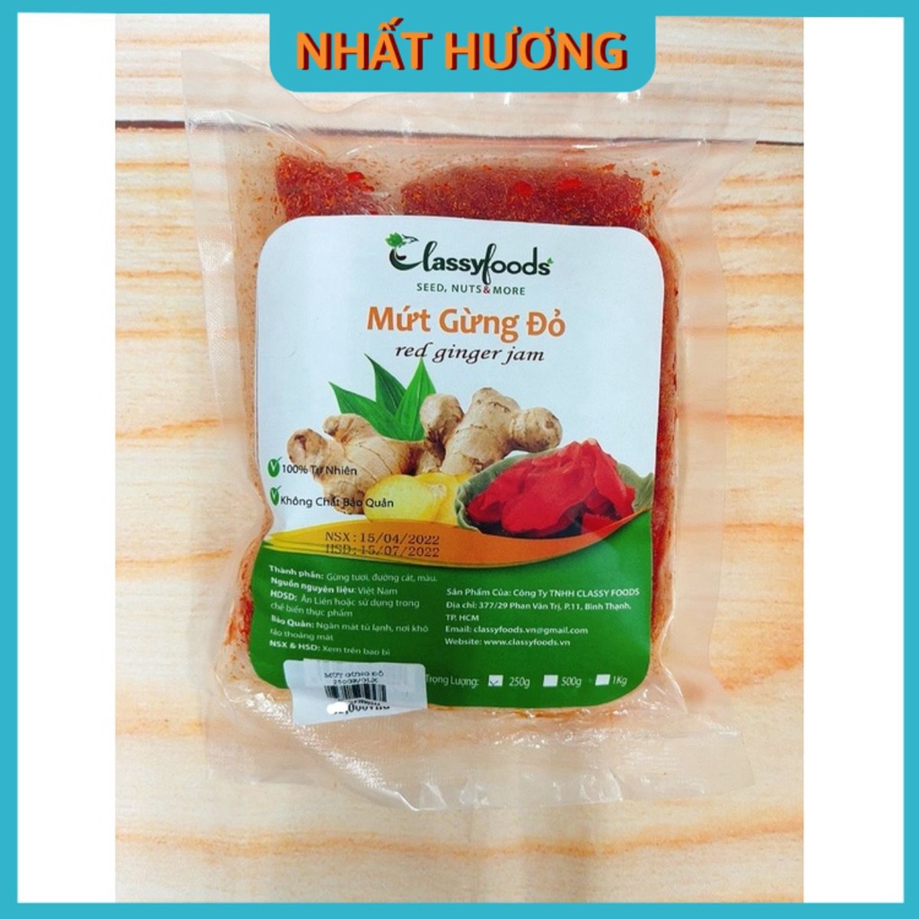 (250g) Mứt Gừng Đỏ Cắt Nhỏ Classy Foods
