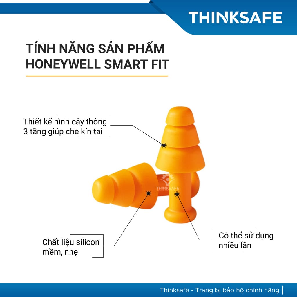 Nút tai chống ồn Honeywell Smart Fit, có dây, 3 tầng, giảm ồn tới 25db