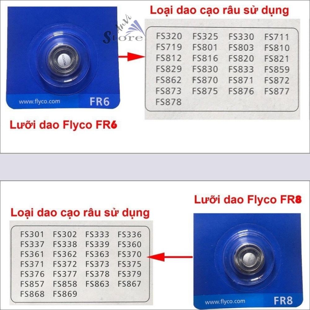 Lưỡi máy cạo râu FLYCO, POREE FR6 FR8 PS6 PS8 cao cấp