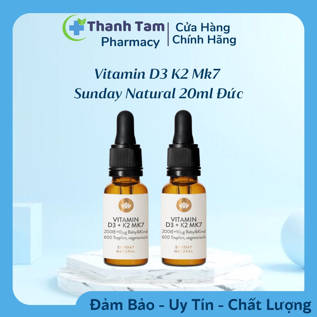 Vitamin D3 K2 MK7 Sunday Natural Đức bổ sung vitamin D cho trẻ