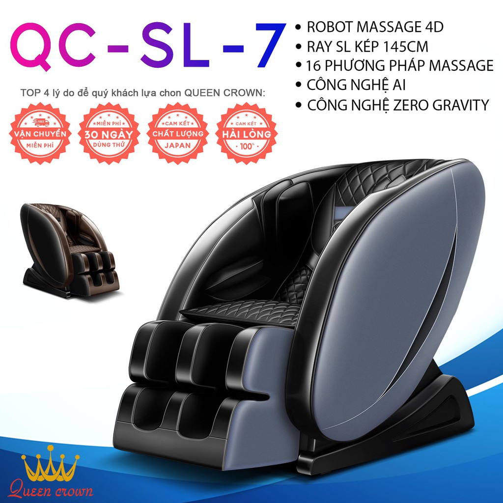 GHẾ MASSAGE NHẬT BẢN QUEEN CROWN 4D QC-SL-7