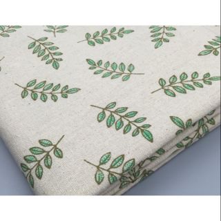 Vải bố canvas họa tiết chùm lá