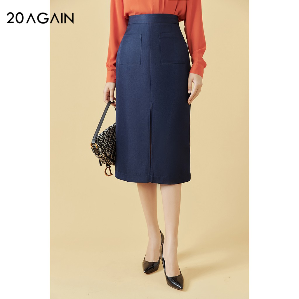 [Mã WABRAG99 giảm 10% đơn 99K] Chân váy dáng dài 2 túi ốp 20AGAIN, thiết kế công sở thanh lịch JDW1136 | BigBuy360 - bigbuy360.vn