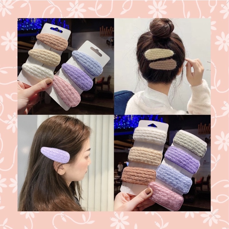 🦢Kẹp tóc mái len vặn thừng