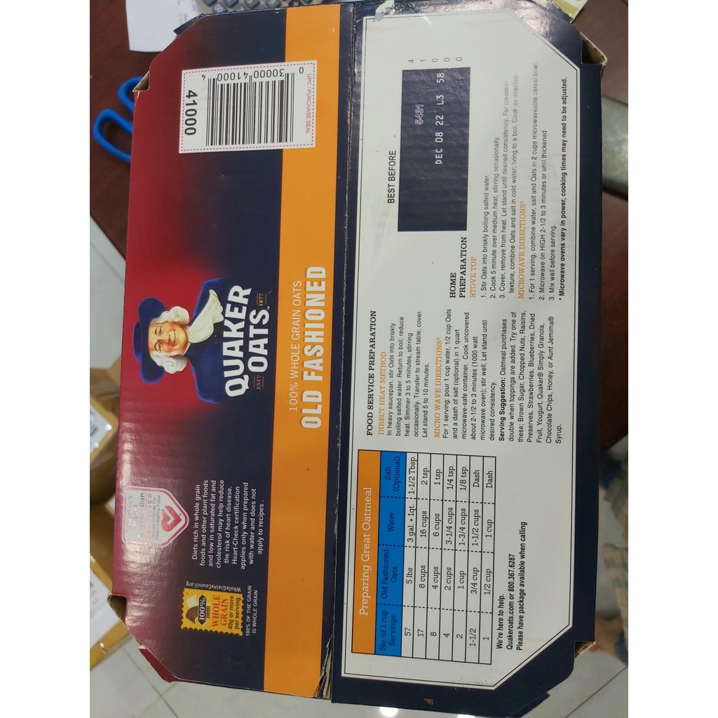 Yến Mạch Quaker Oast Thùng 4,52kg Mẫu Mới Thùng Vàng ( Nguyên Hạt Cán Mỏng ) | BigBuy360 - bigbuy360.vn