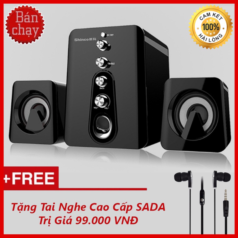 {Video Review} Bộ Loa Máy Vi Tính Để Bàn Gaming 2.1 Âm Thanh 3D Shinco HC-807 + Tặng Tai Nghe Nhét Tai Cao Cấp