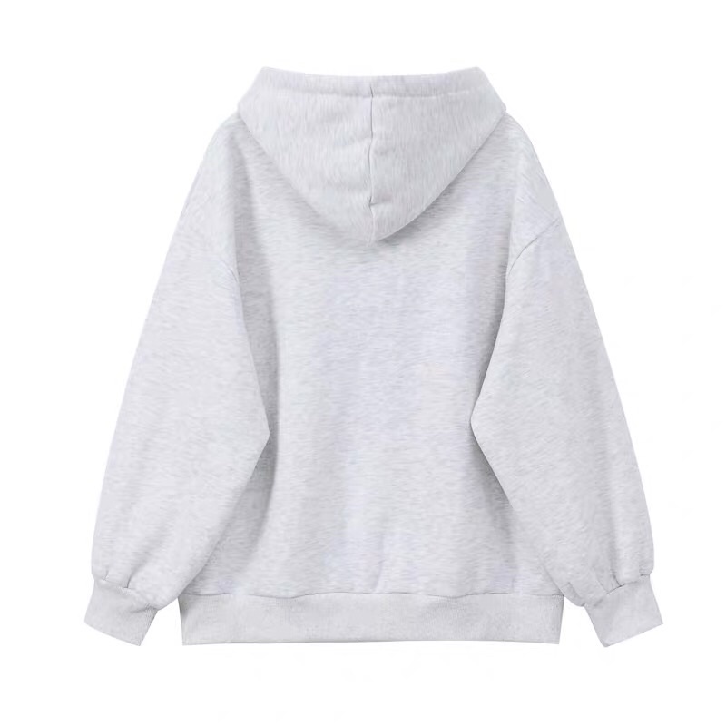 🌈 HOODIE CHẤT NỈ DA CÁ 2 MÀU XÁM XANH NAVY