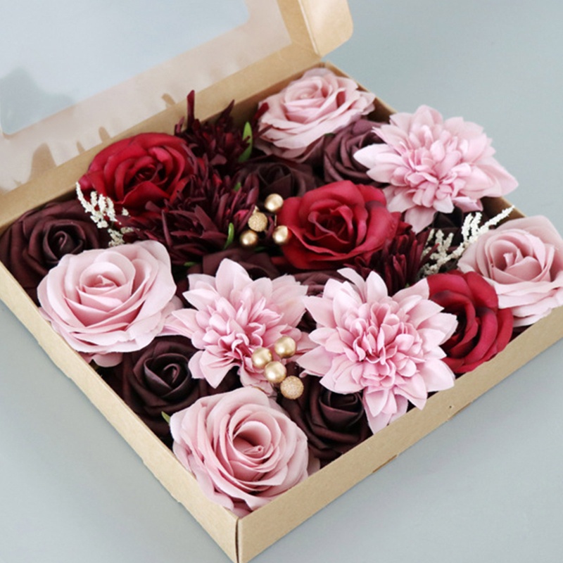 Hộp Đựng Hoa Hồng Giả Trang Trí Tiệc Cưới DIY