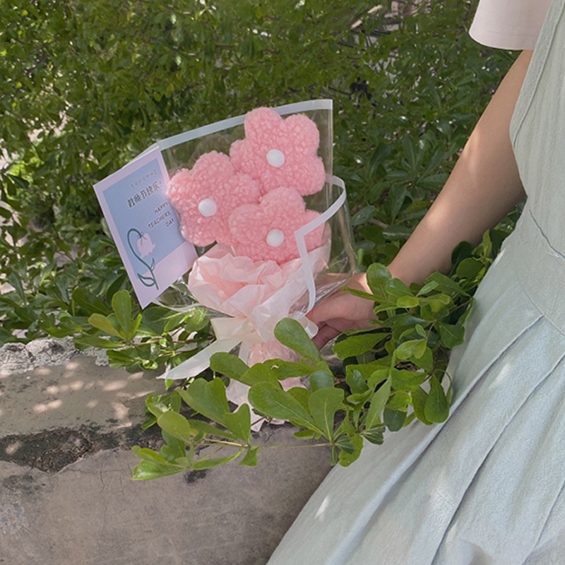 Bó Hoa Nhồi Bông Handmade Dễ Thương Dùng Làm Quà Tặng Cho Bạn Gái