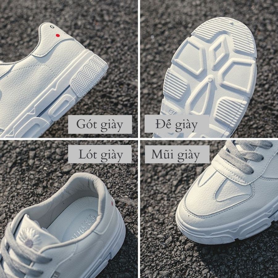 Giày thể thao nữ trắng giá rẻ đế bằng giày sneaker nữ trắng cao cấp hot trend AZUKA - C2