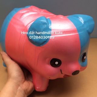Heo đất handmade chó 1 mắt Hồng XL