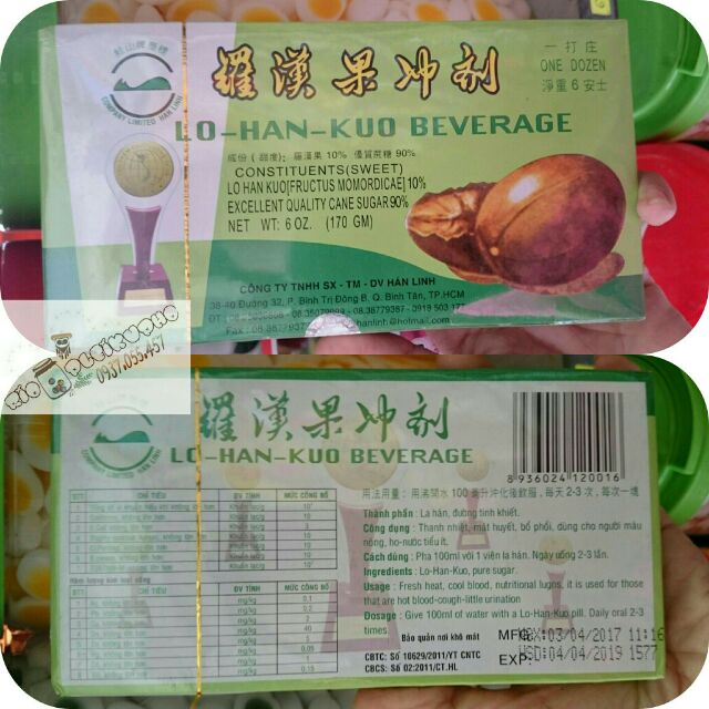 Viên la hán quả hòa tan hộp 170g (12 viên) | BigBuy360 - bigbuy360.vn