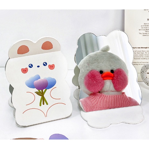 Gương Trang Điểm gấu thỏ cô gái sắc màu G3a Phong Cách cute dễ thương
