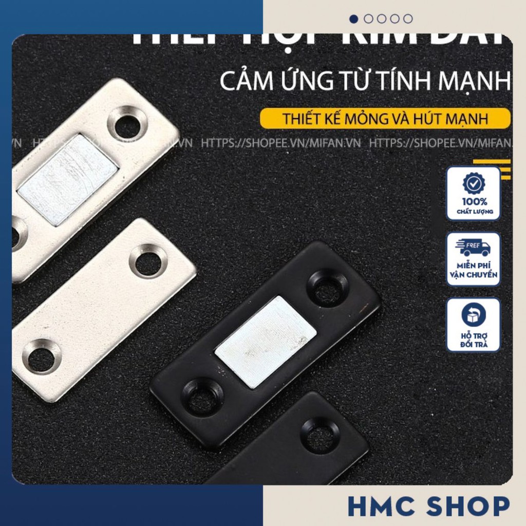 Nam châm gắn cửa lục hút cực mạnh - Thép Siêu Bền, Keo 3M - Dán chốt tủ quần áo, ngăn kéo, cửa ra vào tiện lợi