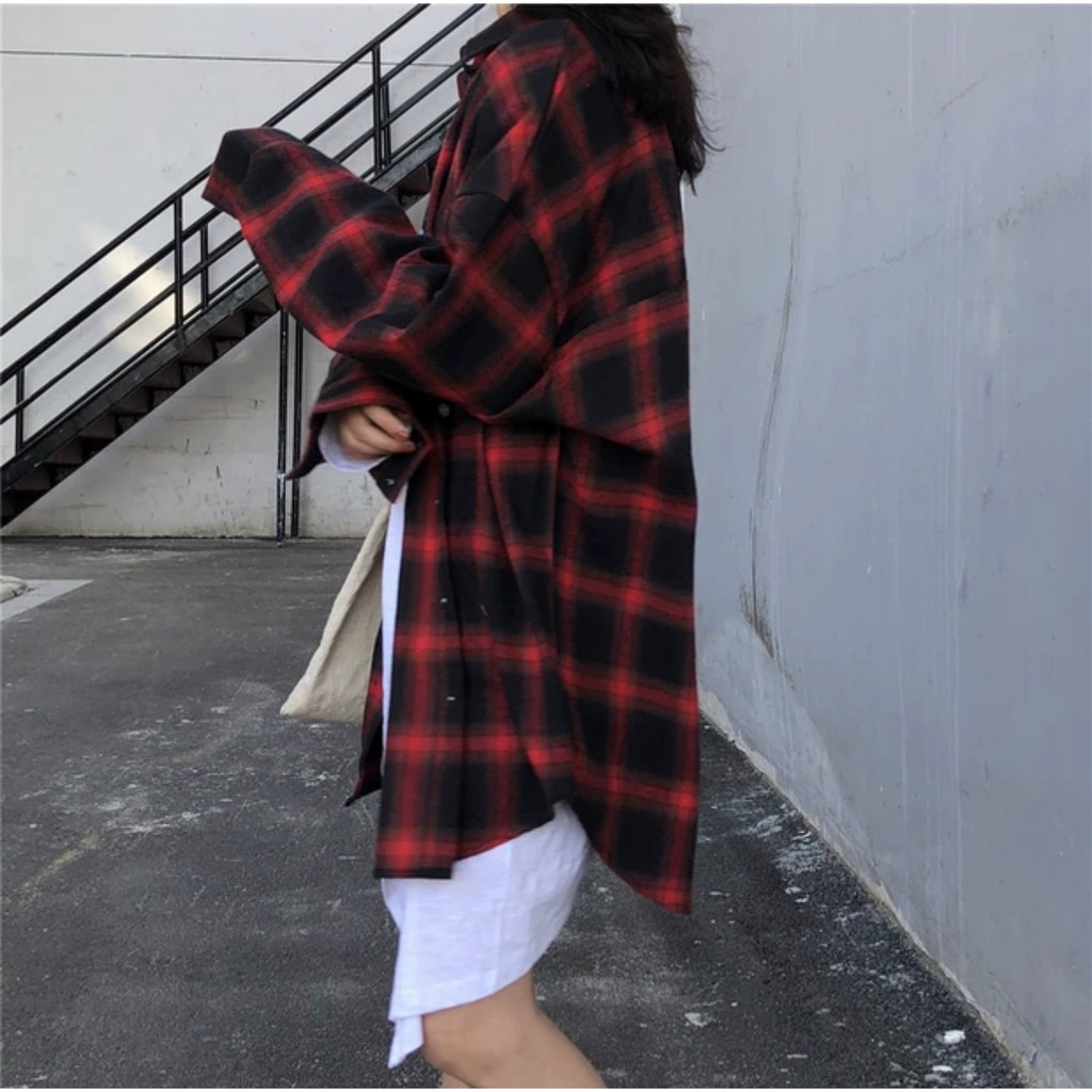 Áo sơ mi carro mẫu form rộng cá tính siêu hot hit