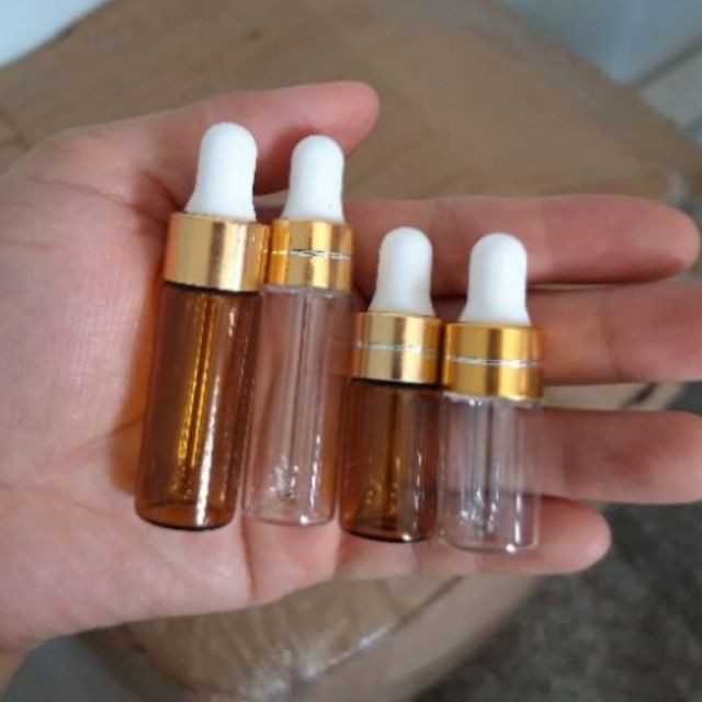 {Sỉ 2.3k} [1ml/2ml/3ml/5ml] Lọ đựng tinh dầu thủy tinh mỏng bóp giọt Khoen Vàng - lọ chiết nước hoa / lọ chiết tinh dầu