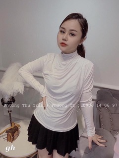 Áo thun cổ lọ đổ mác Hàn siêu xinh