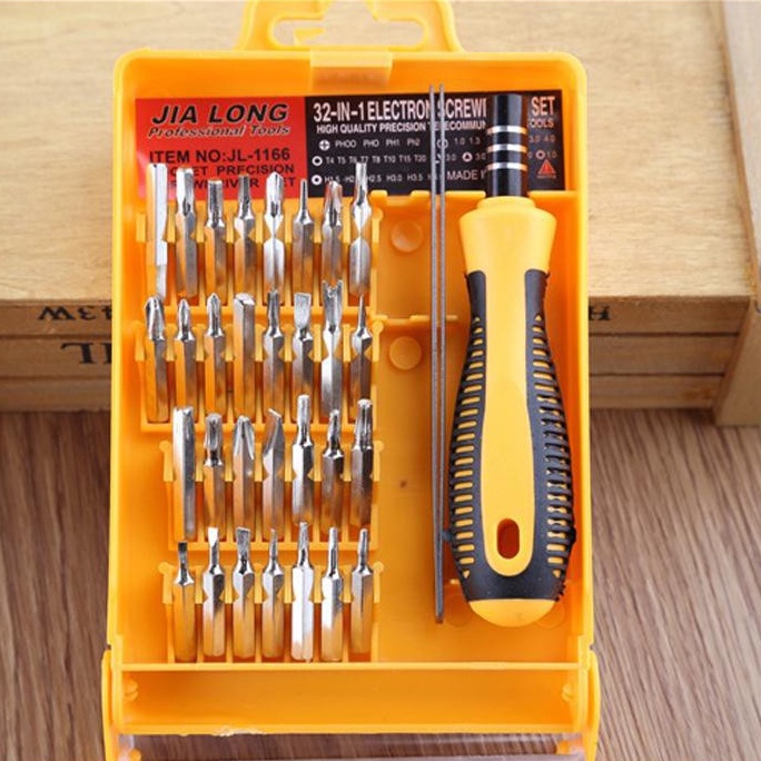 Bộ vít vuông 32 đầu kèm nhíp JL-1166/Bộ dụng cụ sữa chữa cầm tay 32 món đa năng
