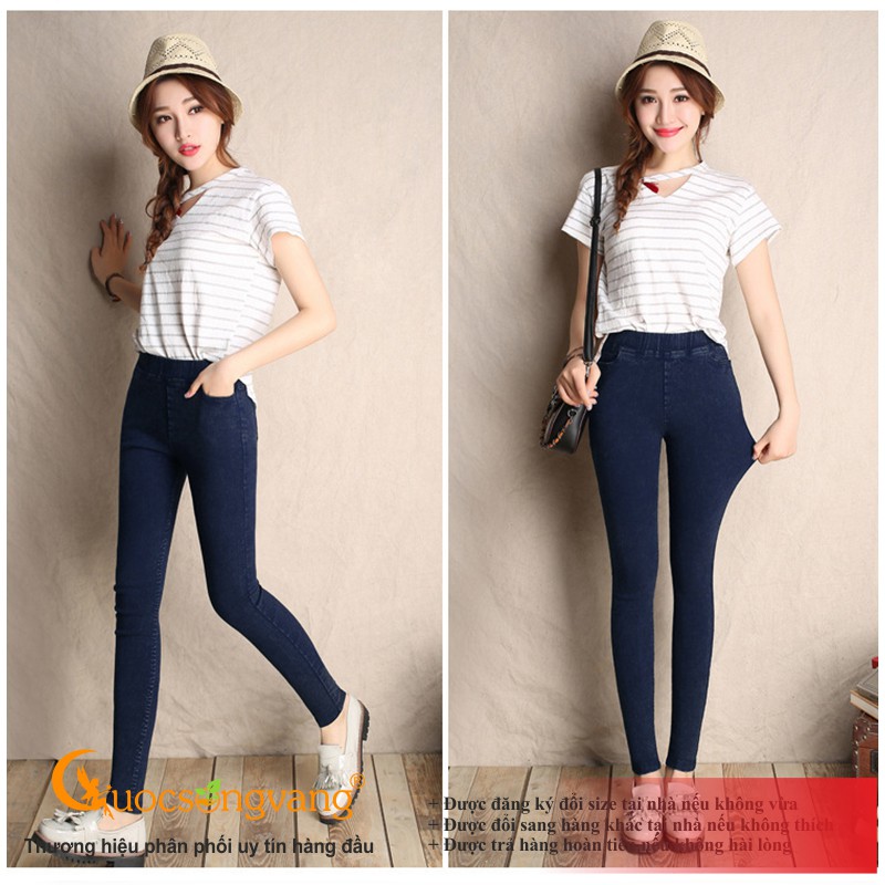 Quần legging nữ in kiểu jean quần cotton 2 chiều in hình jean vải dầy big size GLQ100 | WebRaoVat - webraovat.net.vn