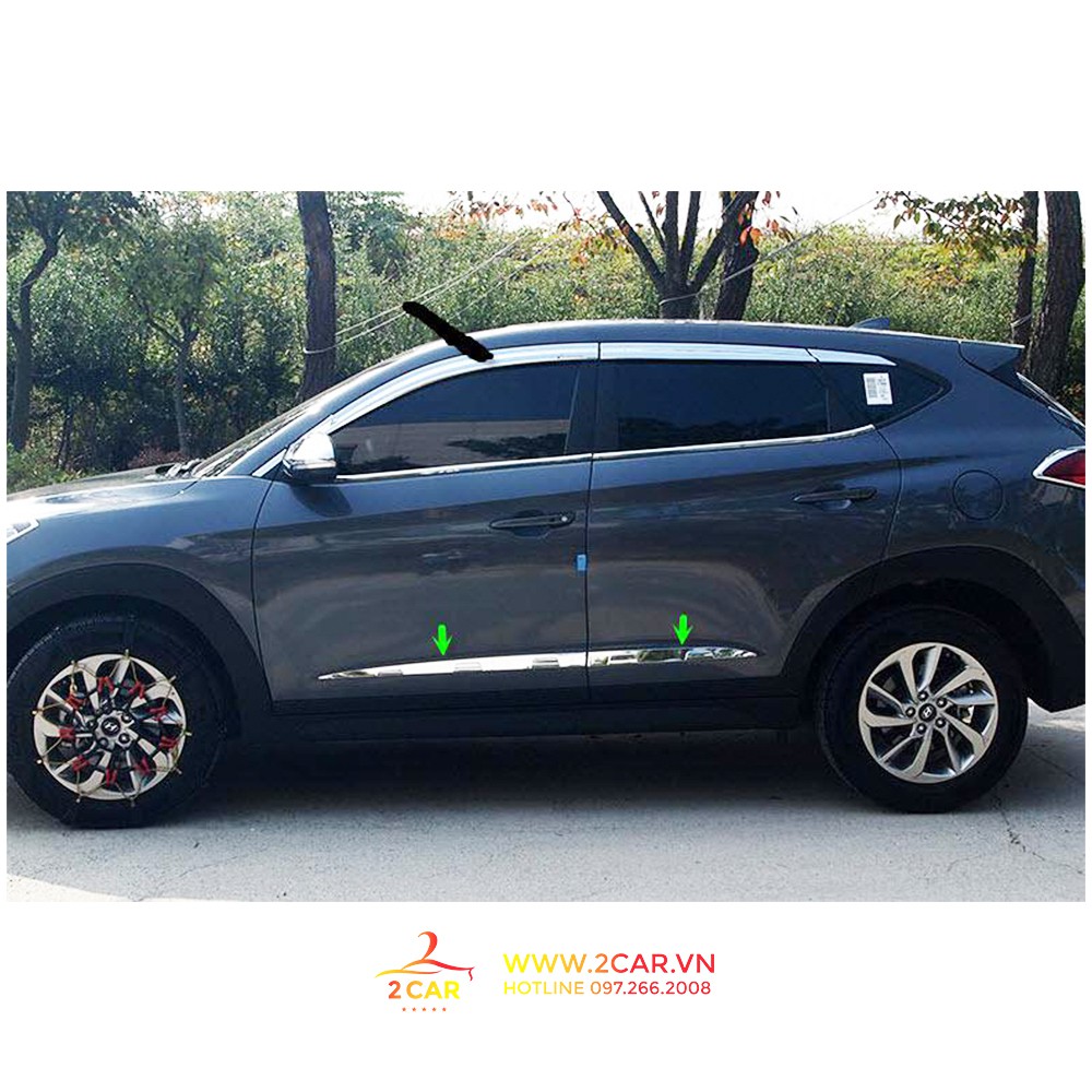 Ốp Nẹp Sườn Xe Hyundai Tucson 2019- 2021 inox cao cấp