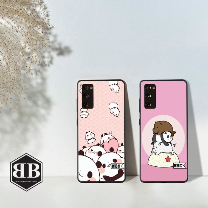 ỐP lưng kính cường lực SAMSUNG GALAXY S20 FE gấu cute
