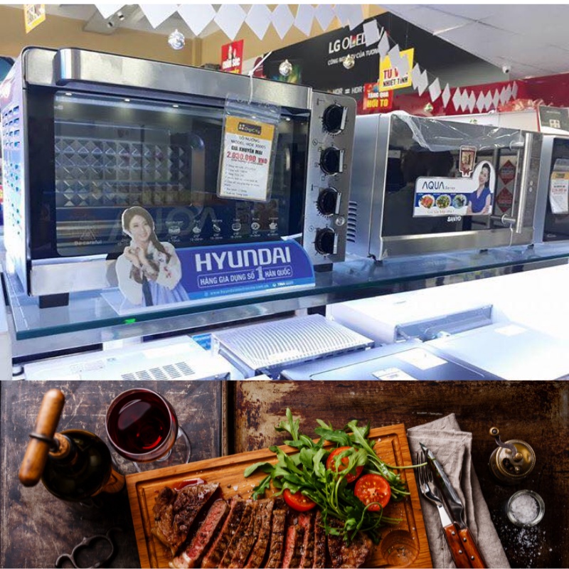 Lò nướng điện Hyundai HDE 3000S Dung Tích 30L,35L,45L - Lò vi sóng có nướng đa năng-Cam Kết Chính Hãng - BH12 Tháng