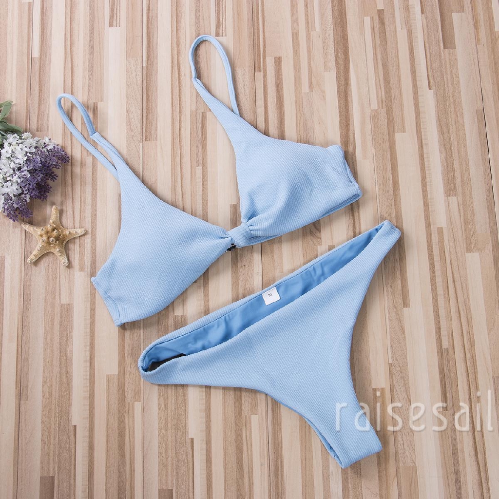 Bộ bikini hai mảnh màu trơn quyến rũ cho nữ | BigBuy360 - bigbuy360.vn
