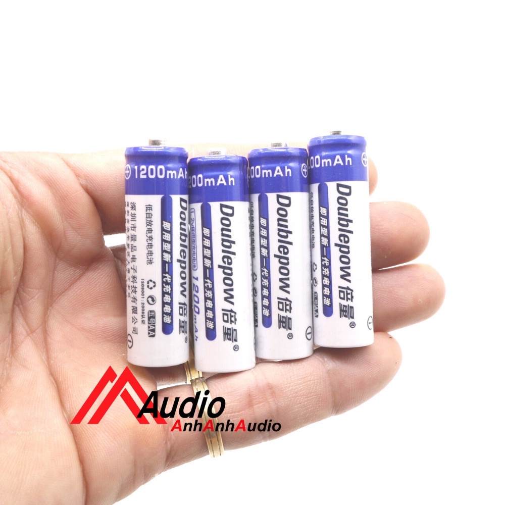 Combo 4 viên Pin sạc micro AA Doublepow dung lượng 1200mAh sạc nhanh đầy