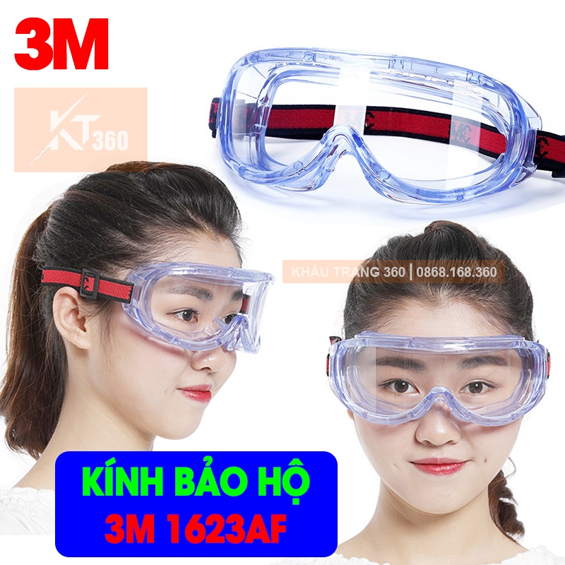 [CHÍNH HÃNG] Kính Chống Bụi Cao Cấp - Kính 3M 1623AF - Kính Bảo Hộ Lao Động 3M Chuyên Dùng.