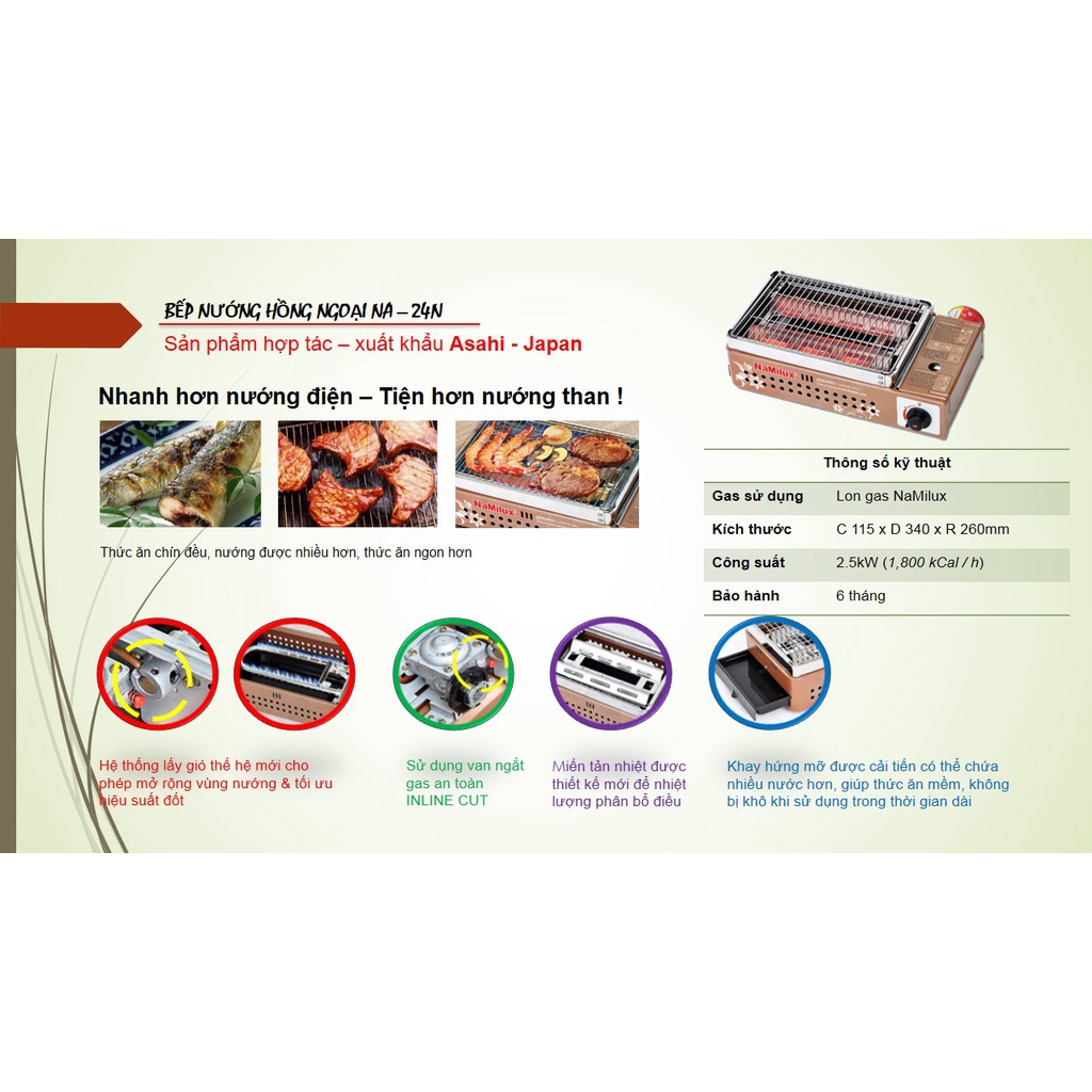 Bếp nướng hồng ngoại NaMilux NA-24N