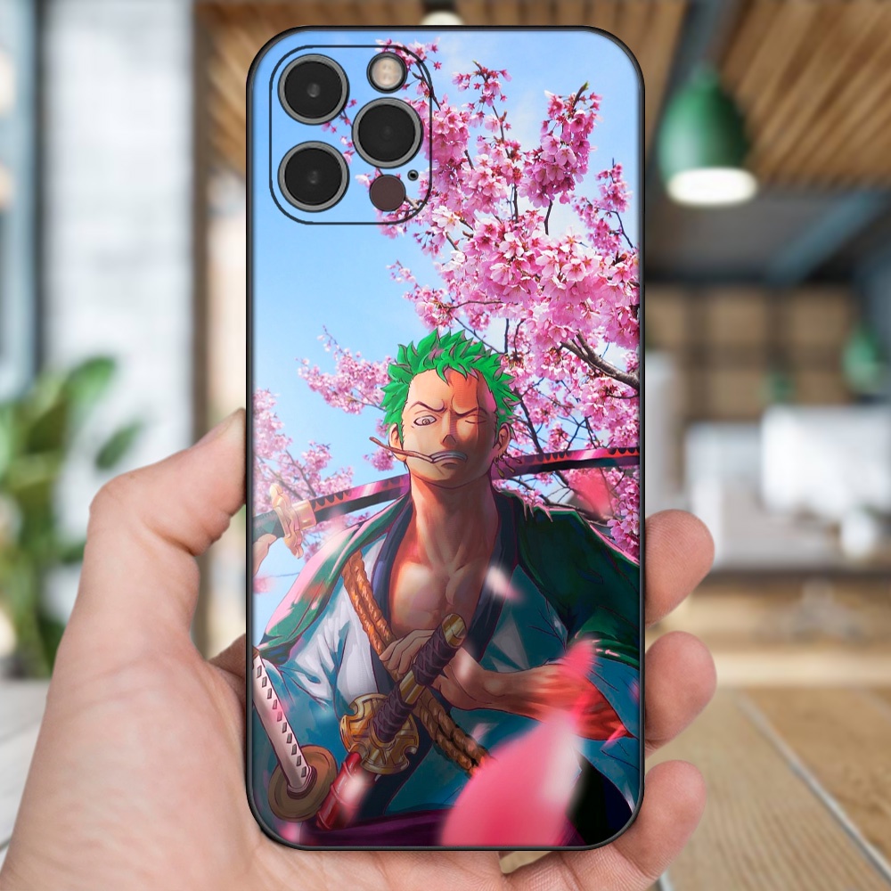 Ốp lưng iPhone 12 Pro dẻo đen cạnh vuông in hình Zoro One Piece