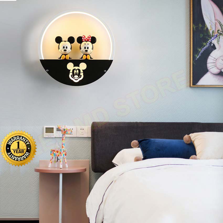 Đèn treo tường phòng khách C6590 hình chuột mickey, đèn ngủ gắn tường phòng bé siêu xinh, hiện đại, bảo hành 12 tháng