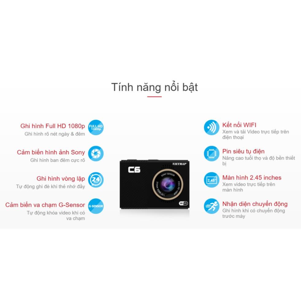 [Có sẵn] [Ảnh thật] [Chính hãng] Camera Hành Trình VietMap C6 - Có WiFi + Thẻ 32GB - cam hành trình ô tô chính hãng | BigBuy360 - bigbuy360.vn