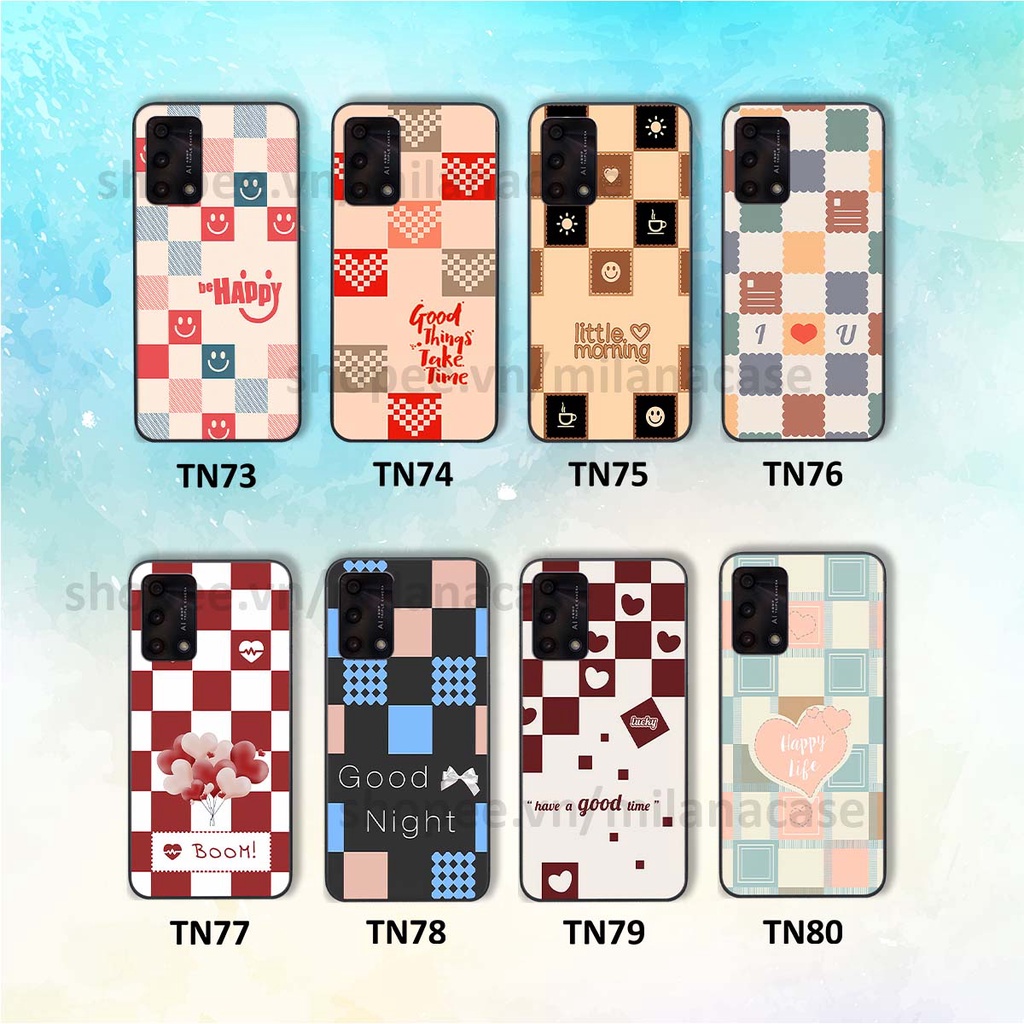 Ốp Oppo A74 / A94 / A95 caro họa tiết nhiều màu sắc siêu đẹp thời trang cá tính