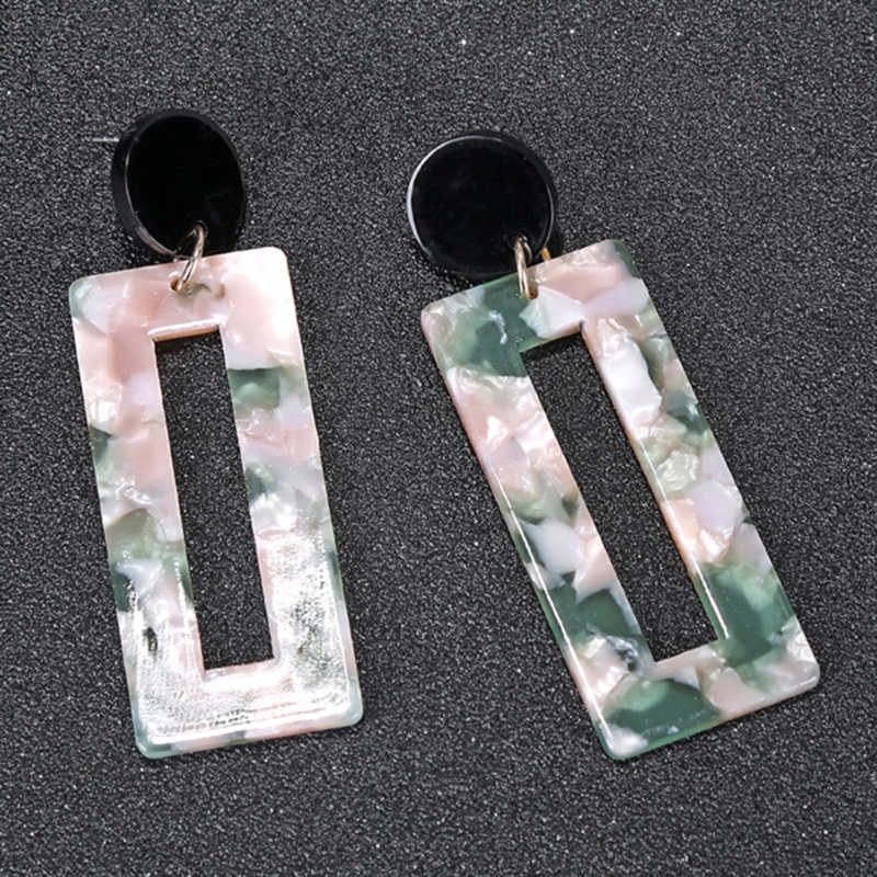 Khuyên Tai Acrylic Dáng Thả Mặt Vuông / Tròn Dễ Thương Lãng Mạn Cho Nữ