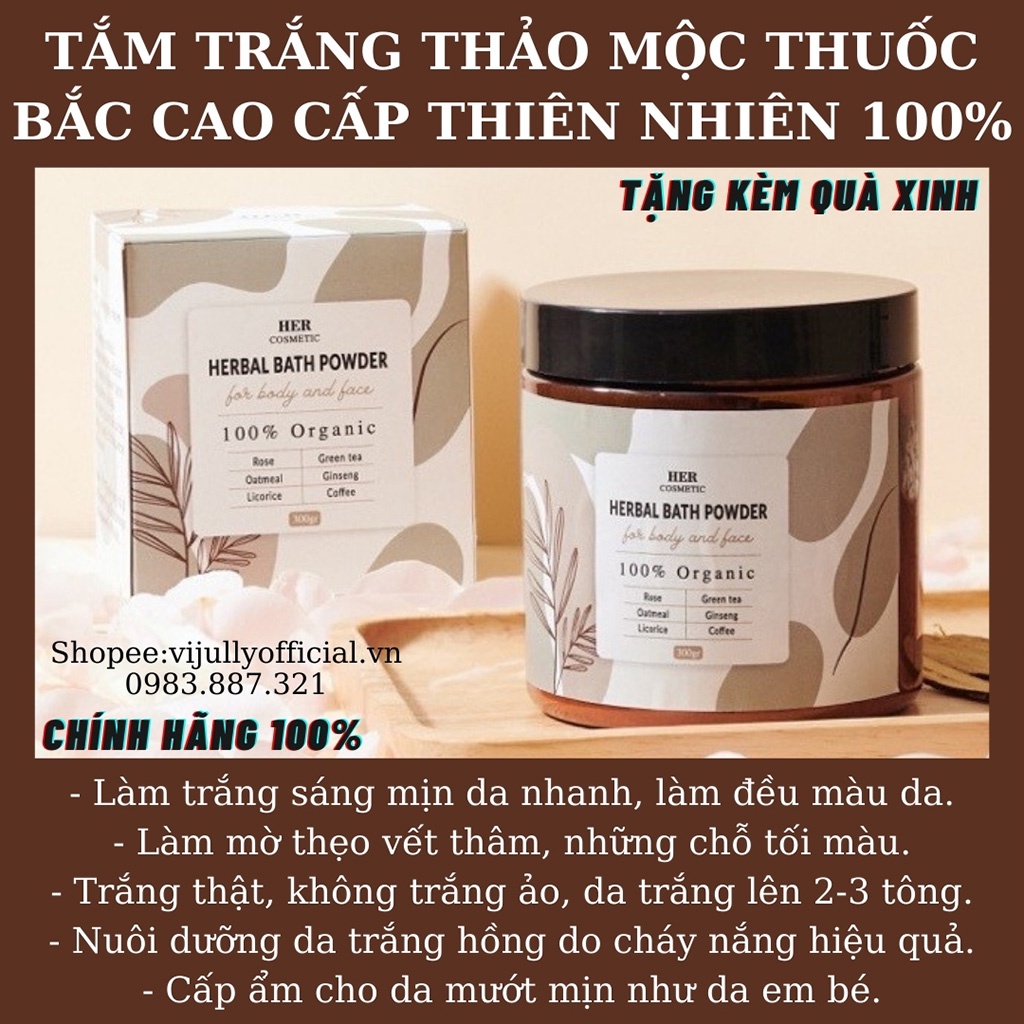 Bột tắm trắng thuốc bắc thảo dược cao cấp organic, trắng da nhanh, giảm thâm nám, tẩy da chết, trắng tự nhiên, cấp ẩm da | BigBuy360 - bigbuy360.vn